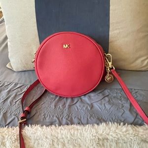 Michael Kors, round crossbody bag hot pink